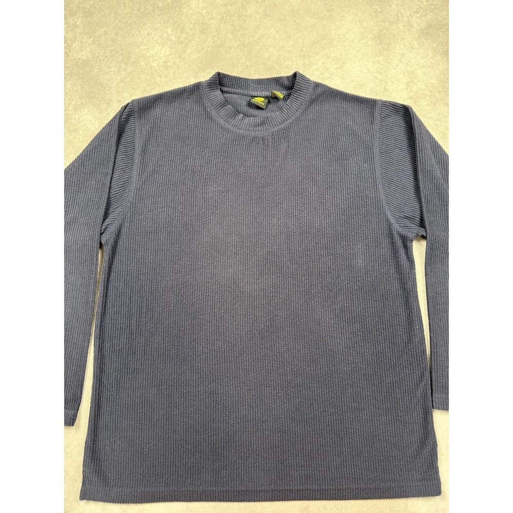 Vintage Body Glove Sweater Mens Large Gray Crewneck Ribbed Knit Pullover 00s‎